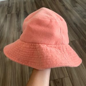 Coral Terry Cloth Bucket Hat